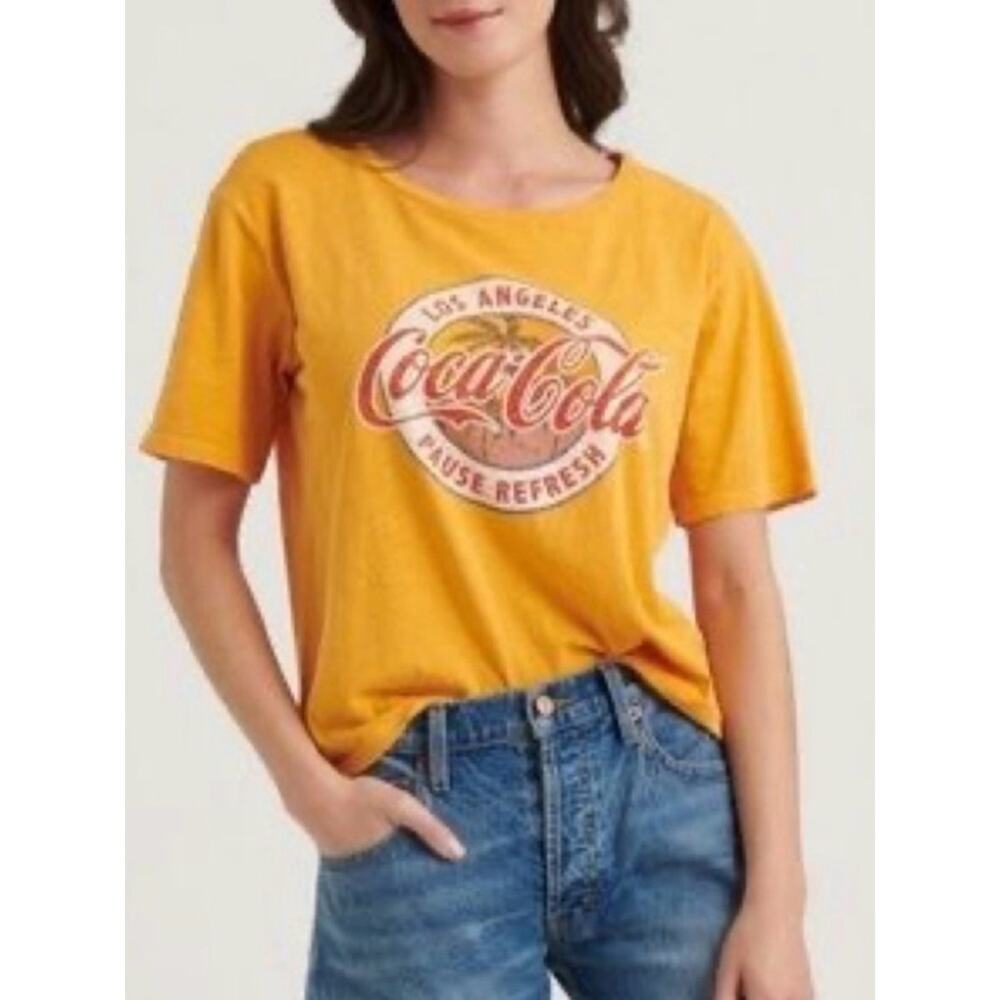Lucky Brand Coca-Cola Graphic Short Sleeve Casual Orange Tee Women’s Size S